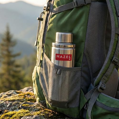 Image of HAZEL Stainless Steel Water Bottle, 700ml | Single Wall Fridge Bottle | Leak-Proof & Lightweight Metal Flask for Office, School, and Gym
