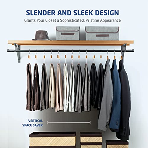 High-Grade Wooden Slack/Trouser Pants Hangers With Non Slip Bar (10 Pack) Smooth Finish, Durable Wooden Hangers - Slim & Sleek Space Saving Closet Hangers, 360° Hook- Ideal For Pant, Jeans, Slacks Etc #TOP2