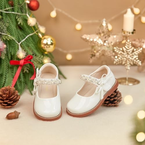 Image of PHIRAMIN Toddler Girl Mary Jane Student Oxford Shoes-Little Girl School Uniform Shoes for Wedding Party