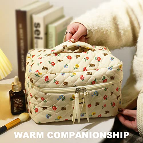Cotton Makeup Bag,Large Travel Cosmetic Organizer,Makeup Pouch Travel Toiletry Case For Women Girls #TOP7
