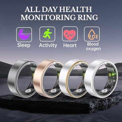 Smart-Ring-Health-Fitness-Tracker-Size-First-with-Sizing-Kit-Activity-Sleep-TrackerStressHeart-Rate-Monitor-Waterproof-Smart-Ring-for-MenWomen-No-App-Subscription-Golden-9