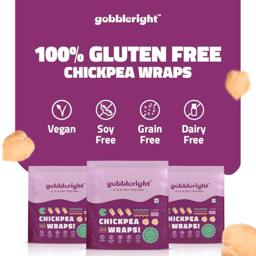 Image of GOBBLERIGHT Gluten-Free Almond Wraps + Chickpea Wraps Bundle | Vegan, Grain-Free, Low-Calorie Tortilla Wraps for Tacos, Burritos, Shawarma & Rolls | Healthy Keto Snacks | 12 Wraps, High Protein, Dairy-Free