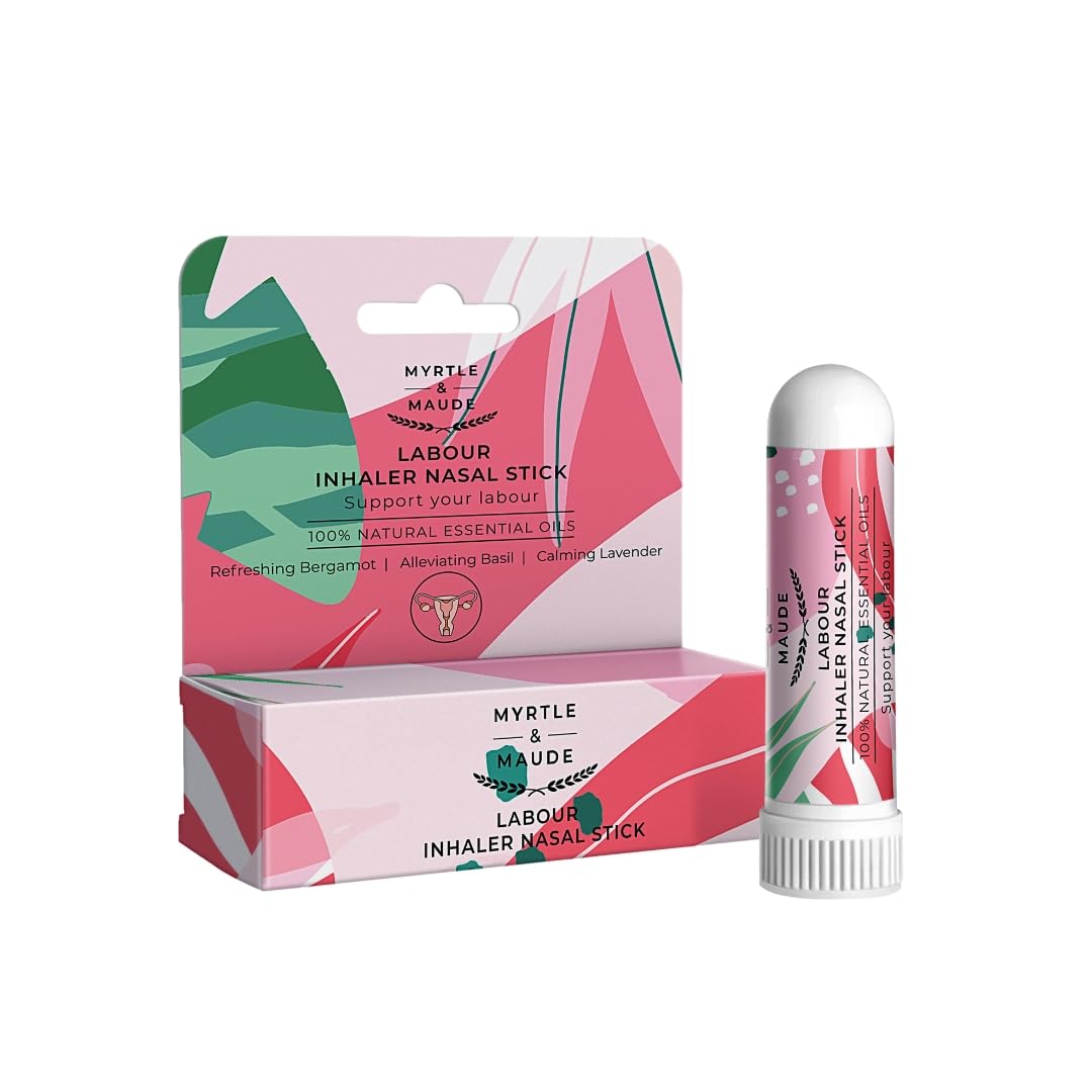 Myrtle & Maude - Labour Preparation Aromatherapy Inhaler Nasal Stick - 100% Natural Essential Oils - Made with Bergamot, Basil and Lavender - Vegan