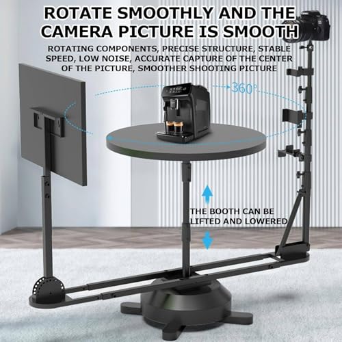 Image of Photography Turntable, 360 Photo Booth Video Equipment, Panoramic Photography Platform, Spinning Camera Slider for Product Photography, Commercial Video (Electric)