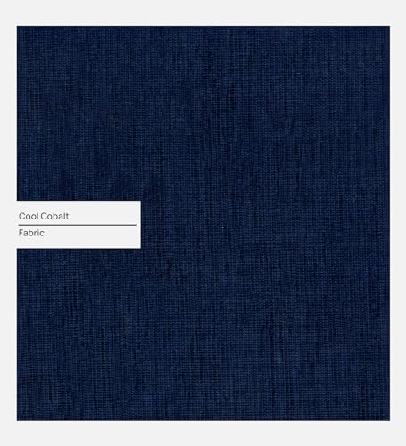 Image of Tiya | Upholstered Fabric Sofa 1 - Seater in Cool Cobalt Colour | 3 Year Warranty DIY (Do it Yourself)