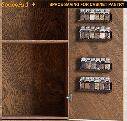 SpaceAid Spice Rack Organizer for Cabinet Door or Wall Mount (4 Pack) with 415 Spice Labels - Wood Hanging Seasoning Shelf for Cupboard Pantry or over the Stove - Cosy Home Interiors SpaceAid Spice Rack Organizer for Cabinet Door or Wall Mount (4 Pack) with 415 Spice Labels - Wood Hanging Seasoning Shelf for Cupboard Pantry or over the Stove - Image 3