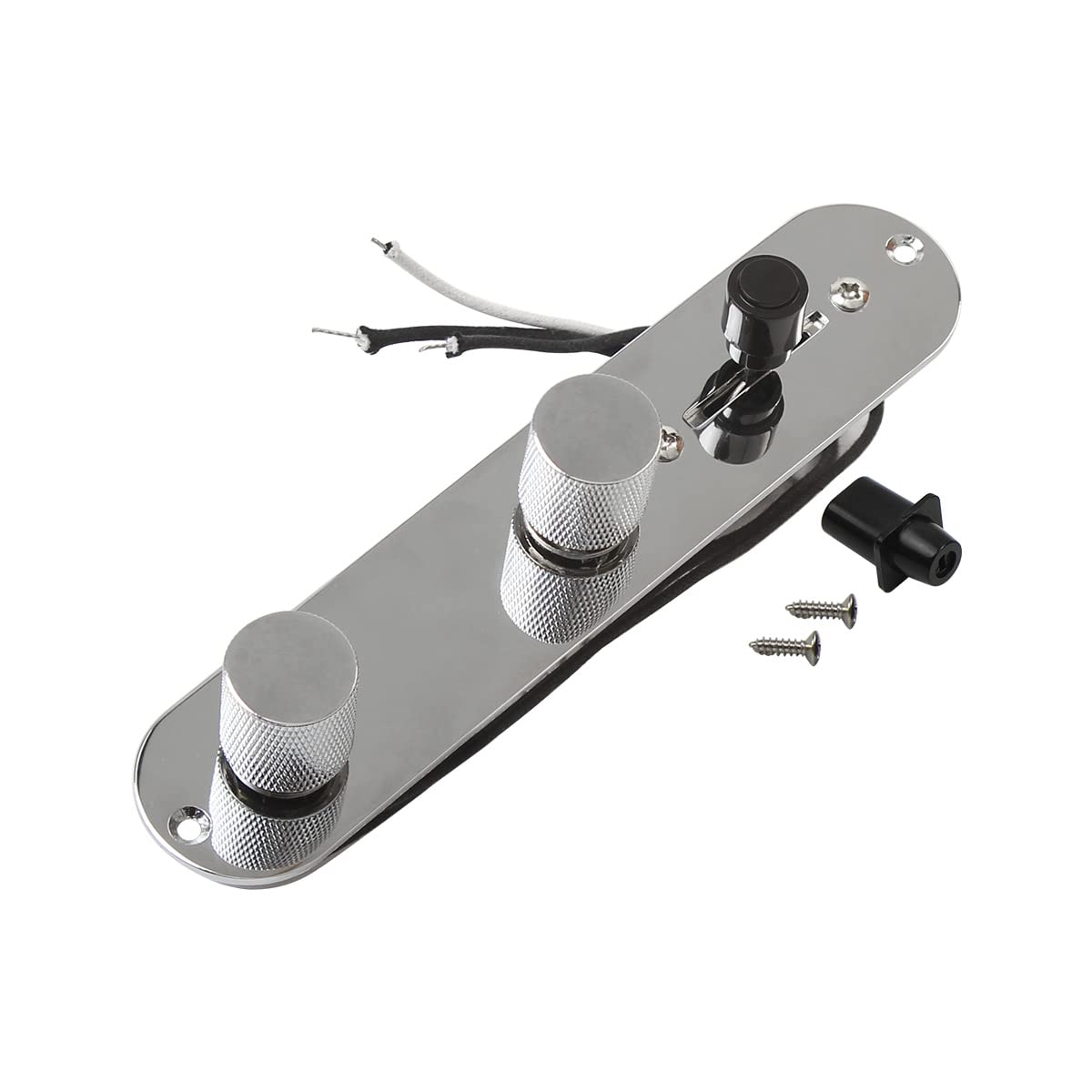 OriPure Loaded Control Plate Pre-Wired 3-Way Control Plate with Wiring Harness for Tele/Telecaster Chrome