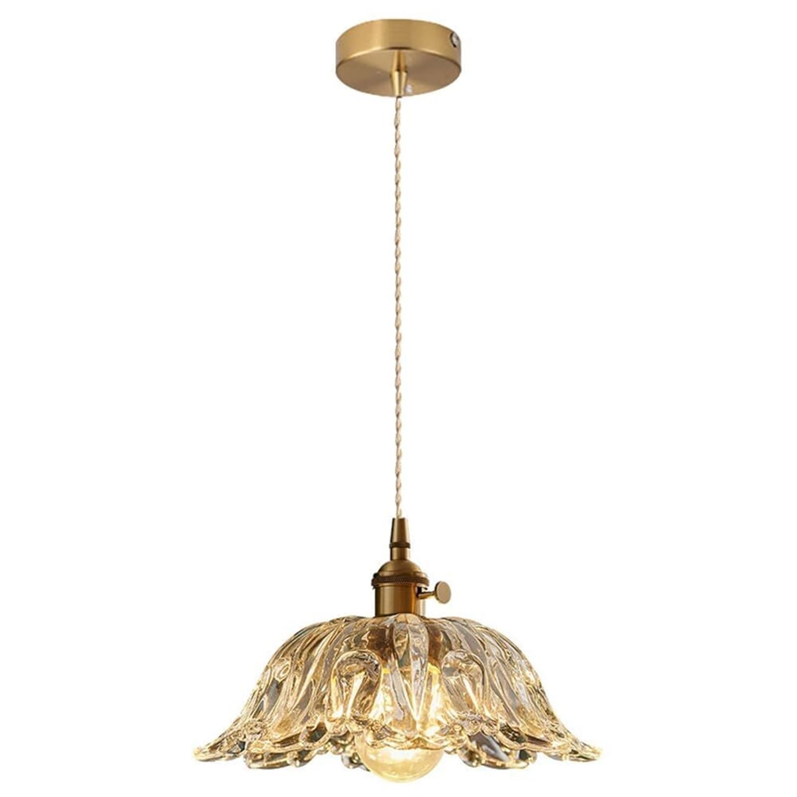 HUAYUSEDF Creative Unique Glass Pendant Lamp Chandelier Hanging Lighting Ceiling Fixture E27 Single Head for Living Room Dining Kitchen
