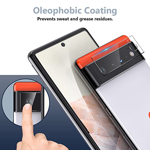 Image of TOCOL [3 Pack] Compatible for Google Pixel 6 5G 6.4'' Tempered Glass Screen Protector & Glass Camera Lens Protector, Case Friendly, Anti-Scratch [Alignment Tool] [Fingerprint Unlock]