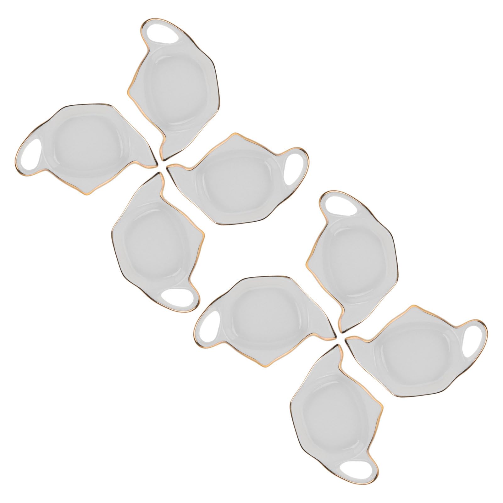 SHINEOFI Posavasos Antideslizantes para Bolsitas de Té de Cerámica Juego de 8 Diseño Adorable en Forma de Tetera y Compactos para Mesa de Cocina y Fiestas Vespertinas