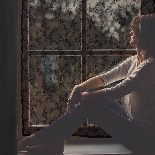 Cortinas de encaje negro para evitar reflejos solares y proteger muebles con BETOOKY 6