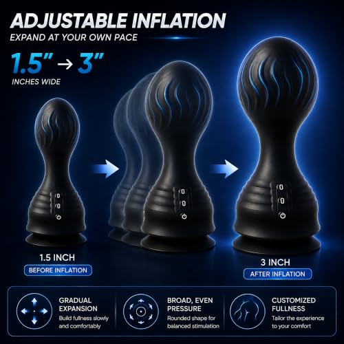 Inflatable Vibrating Butt Plug for Prostate Massage Remote Control Pleasure - Image 2