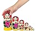 Heka Naturals Semyonov Red Nesting Dolls | All Natural Wooden Matryoshka Doll Set of 7 (7 Inch) - Traditional Babushka Home Decor, Wooden Stacking Dolls, Vintage Handmade Shape