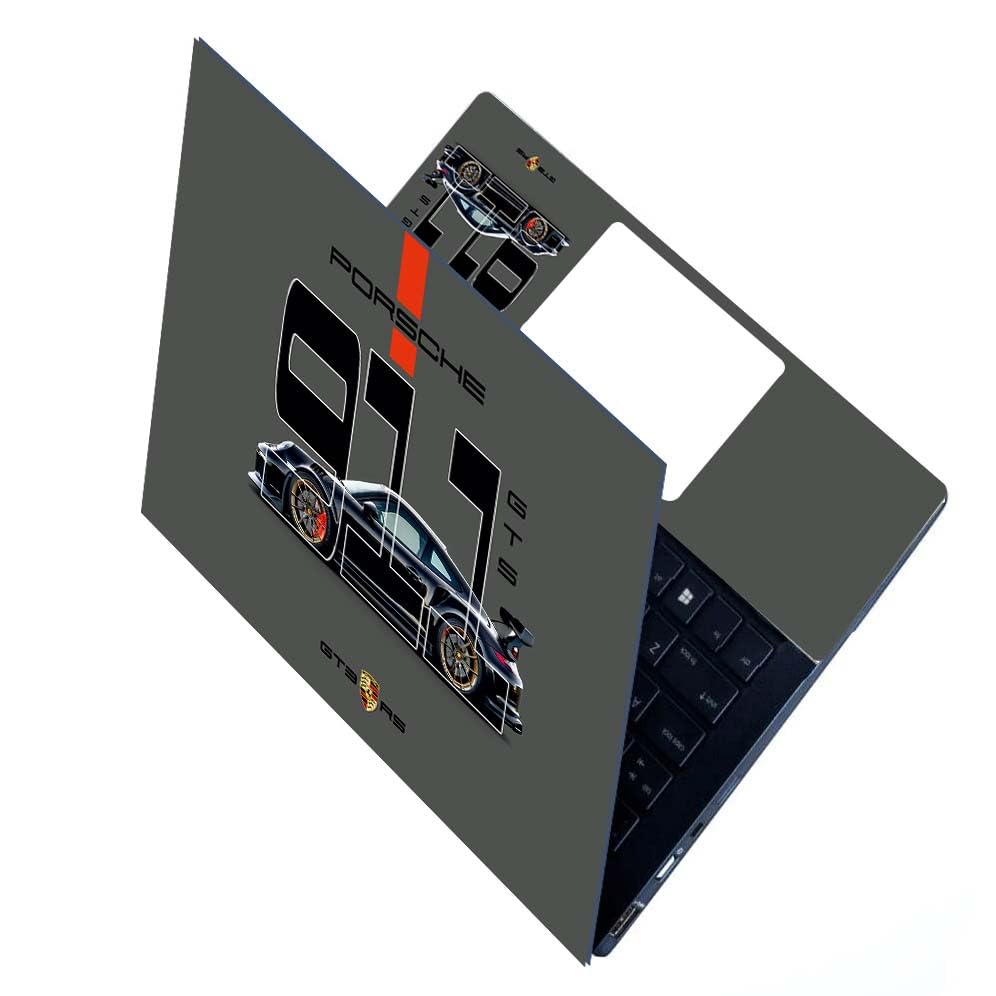 Image of Full Laptop Skin Stickers HD Quality Sticker for Laptops Upto 15.6 inch (Dustproof|Waterproof|Scratchproof|Reusable) - BE PRSCH Gry FL1