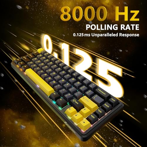 Image of ATTACK SHARK X65HE Wired Rapid Trigger Magnetic Switch 65% Mechanical Gaming Keyboard and R1 Mouse Combo,8KHZ Polling Rate,2.4Ghz Wireless /USB C /BT Lightweight Mice,18K DPI for Esport Gamer(StarBlack)