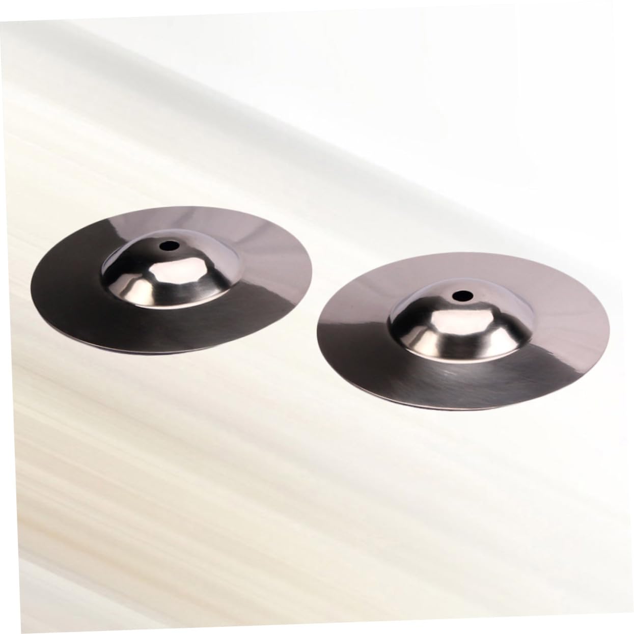 Totority 2pcs Silver Crash Cymbal for Drums Beginner Percussion Instrument Accessories Metal Cymbal Melodious Sound Wd01