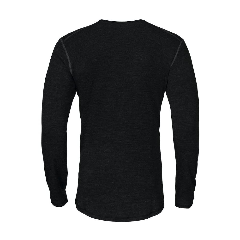 Camiseta Térmica de Lana para Hombre (M) (Negro)