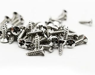 3MM Electric Guitar Bass Pickguard Screws Pick Guards Scratch Plate Mounting Screws for Fender Strat Tele TL Stratocaster Telecaster Gibson LP Les Paul SG Guitar (Chrome 50Pcs)