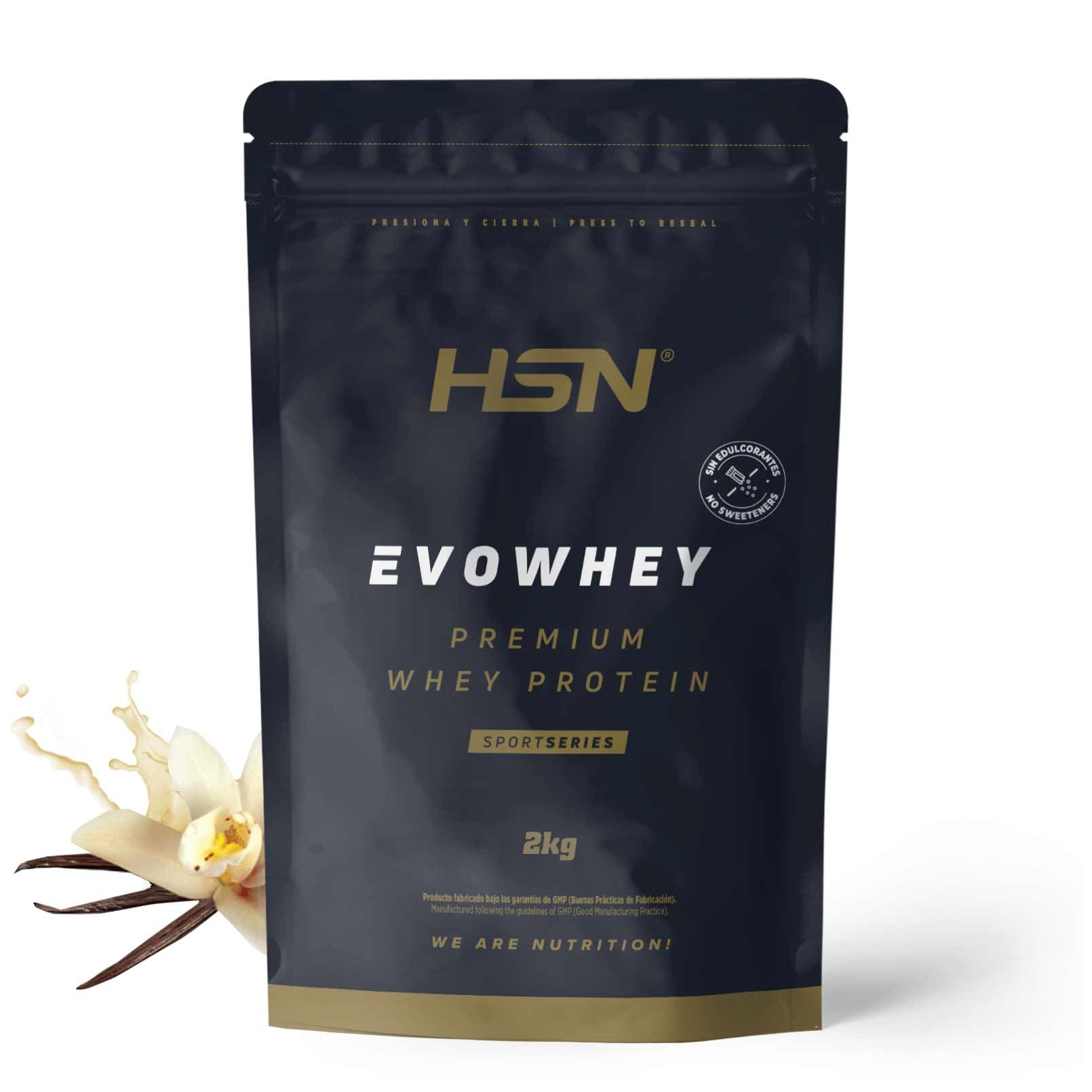 HSN Evowhey Protein Bez Słodzików | Wanilia 2 kg = 67 ujść w opakowaniu koncentratu białka serwatkowego | 100% koncentrat białka winorośli | Bez -GMO, wegetariańska, bezglutenowa i sojowa