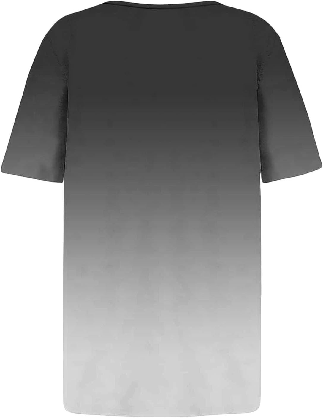 Womens Short Sleeve Summer Shirts Asymmetrical Square Neck Button Blouse Dressy Casual Loose Gradient Tunic Tops