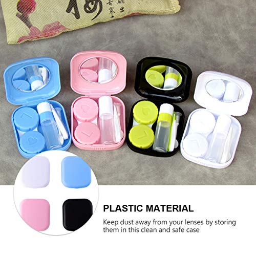 HEALLILY 4 Pcs Caso da Lente de Contato de Viagem Com Pinça de Lente de Contato Vara Removedor de Ve