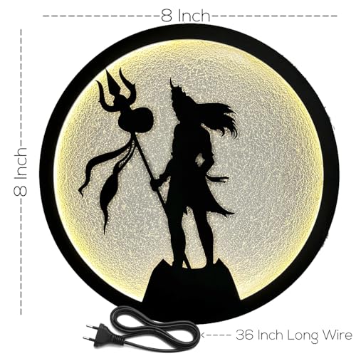 Image of Shiva LED Backlit Wall Lamp Room Decor | Moon Wall Lights for Home Decoration | Wall Lamps for Bedroom & Living Room | No Adapter Required