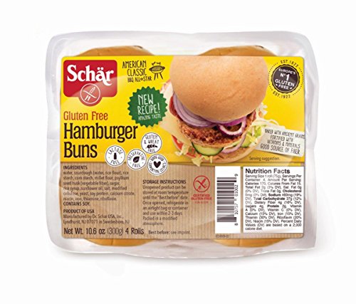 Schar Naturally Gluten-Free hamburger buns, 10.6 Ounce (Pack of 24)