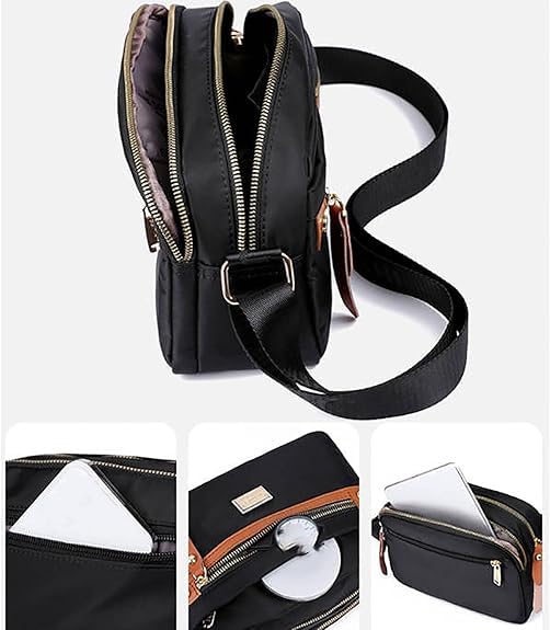 Popularate Nylon Crossbody Bag, Waterproof fashion multi-pocket classic nylon luxury zipper ladies shoulder bag4