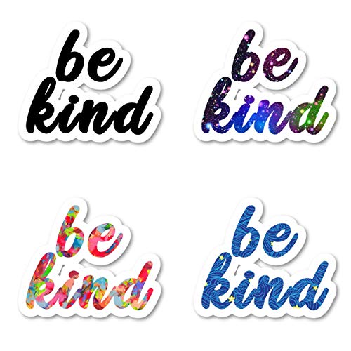 Be Kind Sticker Pack Inspirational Quotes Stickers - 4 Pack - Laptop Stickers - for Laptop, Phone, Tablet Vinyl Decal Sticker (4 Pack) S211249