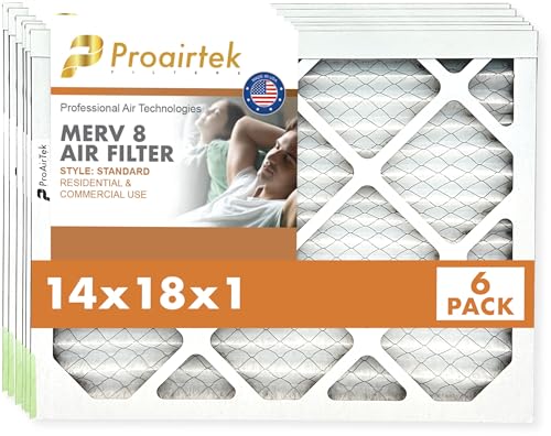 Filtros de aire Proairtek 14 x 18 x 1 limpian el aire de partículas microscópicas en casa