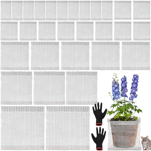 phepetroll 30 PCS Root Guard Gopher Proof Wire Baskets 1 3 5 10 Gallon Stainless Steel Moles Voles Proof Mesh Baskets Underground Cages for Protecting Plant Roots Trees Flowers Crops Tubers