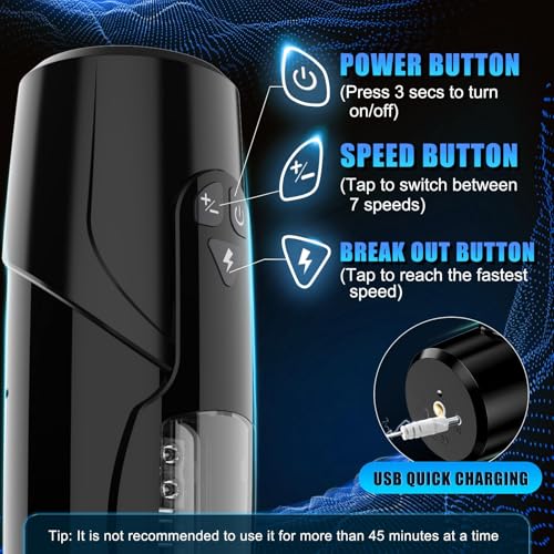 Image of Cafatop Automatic Male Masturbator Sex Toys for Men with Thrusting & Rotating, Realistic Male Stroker Pocket Pussy with Suction Cup Base, IPX7 Waterproof USB Rechargeable Adult Sex Toys