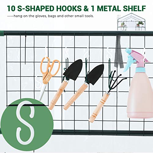 image for Quictent Greenhouse Screen Door 3 Windows 3 Tiers 12 Shelves 56