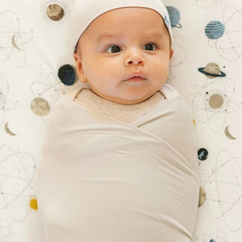 Image of Little Unicorn Premium Stretch Knit Swaddle Blanket | Super Soft with Optimal Stretch & Breathability for swaddling (Pebble)