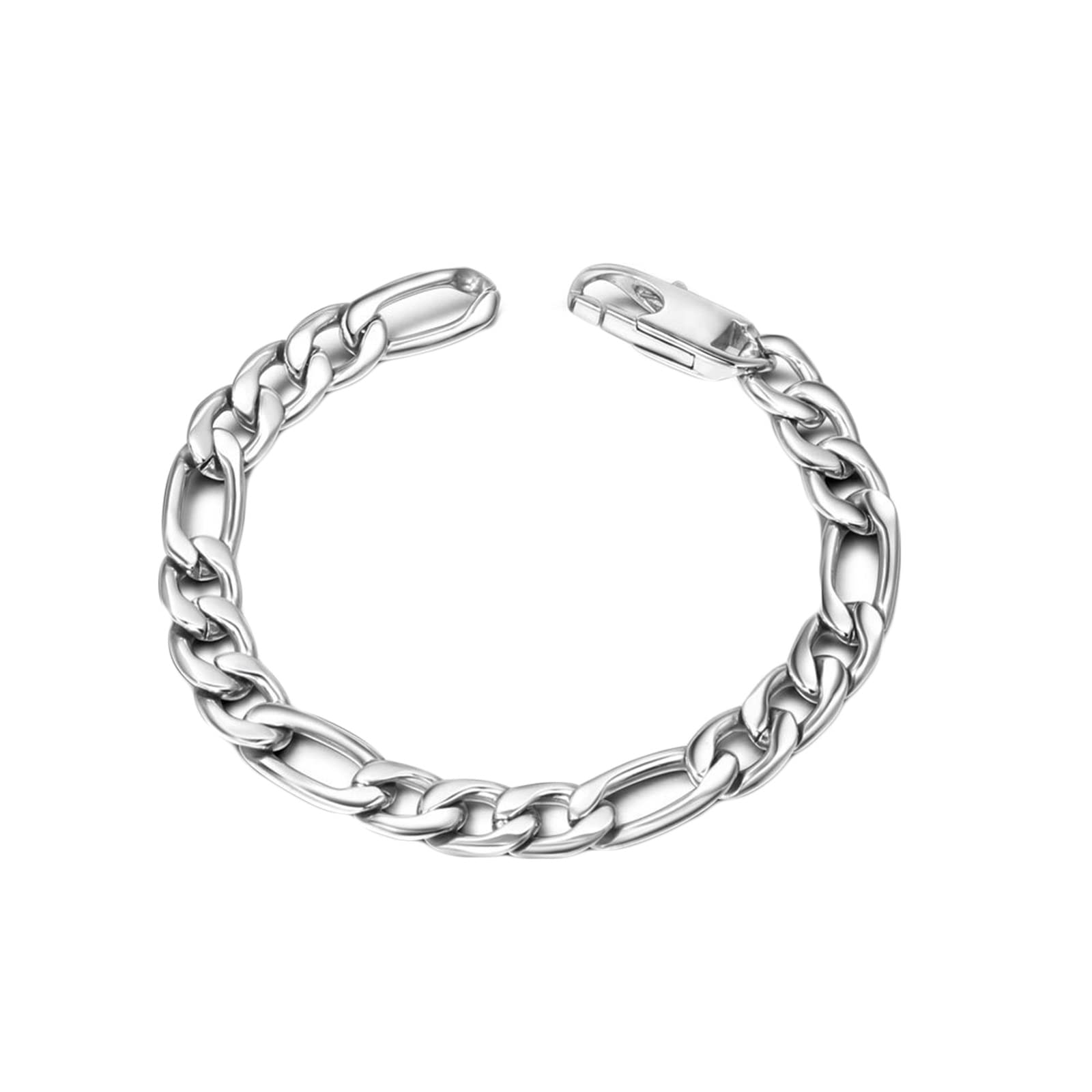 ANAZOZPulseras de Hombre de Acero Inoxidable,Pulsera Punk Hombre Pulsera de Hombre 21.5cm Brazalete 9.2mm Pulsera Plata Hombre
