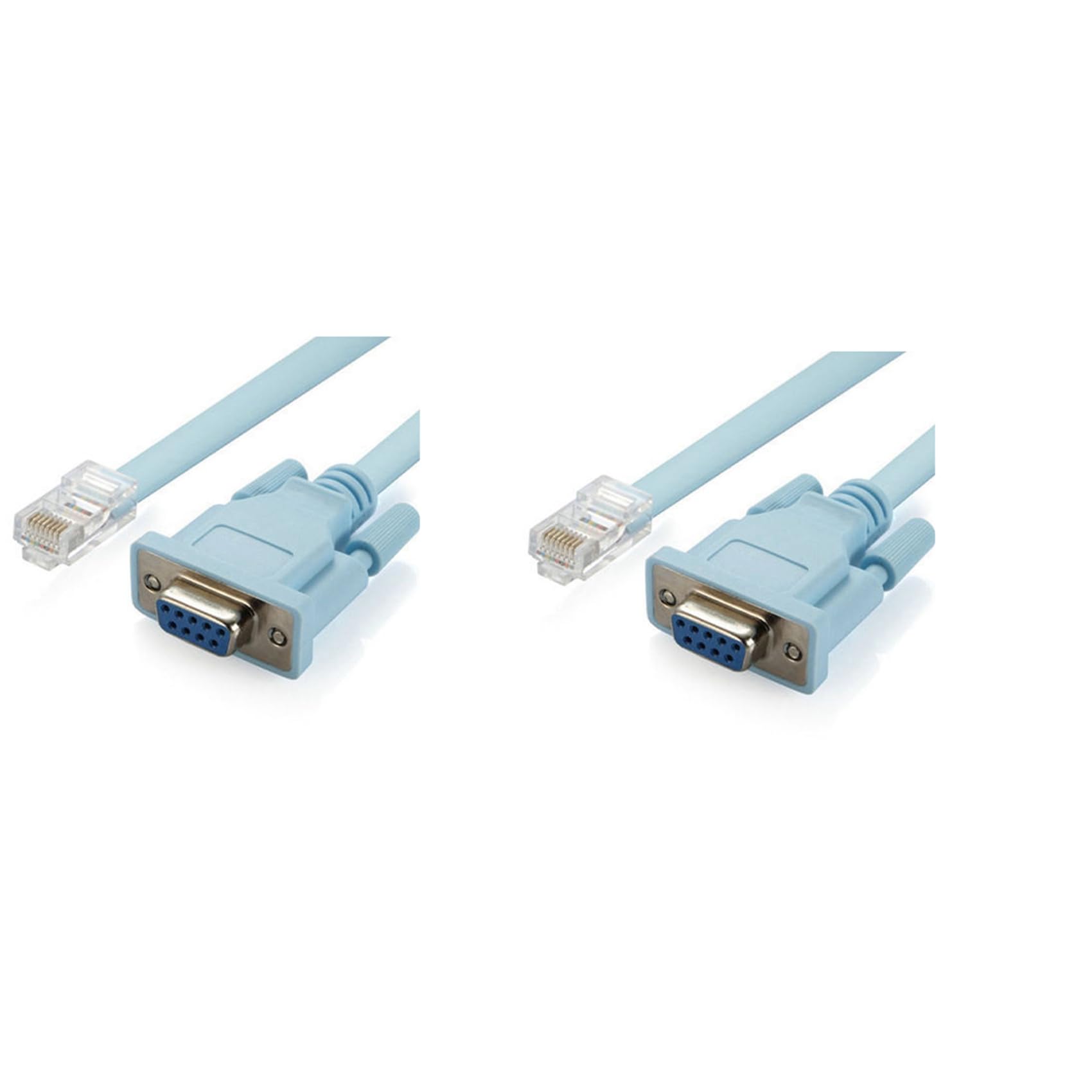 Jnchdghwa 2X USB Console Cable RJ45 Cat5 Ethernet to Rs232 DB9 COM Port Serial Female Routers Network Adapter Cable 1.8M