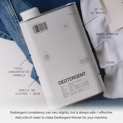 Image of DedCool, Liquid Laundry Detergent, Xtra Milk, Up to 60 Washes, 32 fl oz | Luxurious scent, stain-removing formula infused with natural essential oils, non-toxic