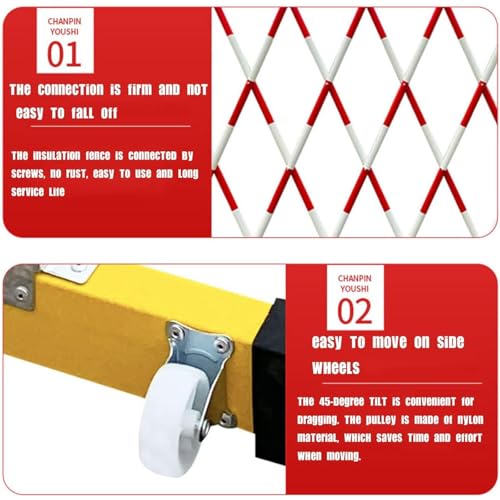 Barrière de sécurité rétractable - Barrière métallique Extensible pour la Gestion du trafic et des piétons (1,2 m x 6 m) - Barrières de sécurité routière Mobiles et Porta