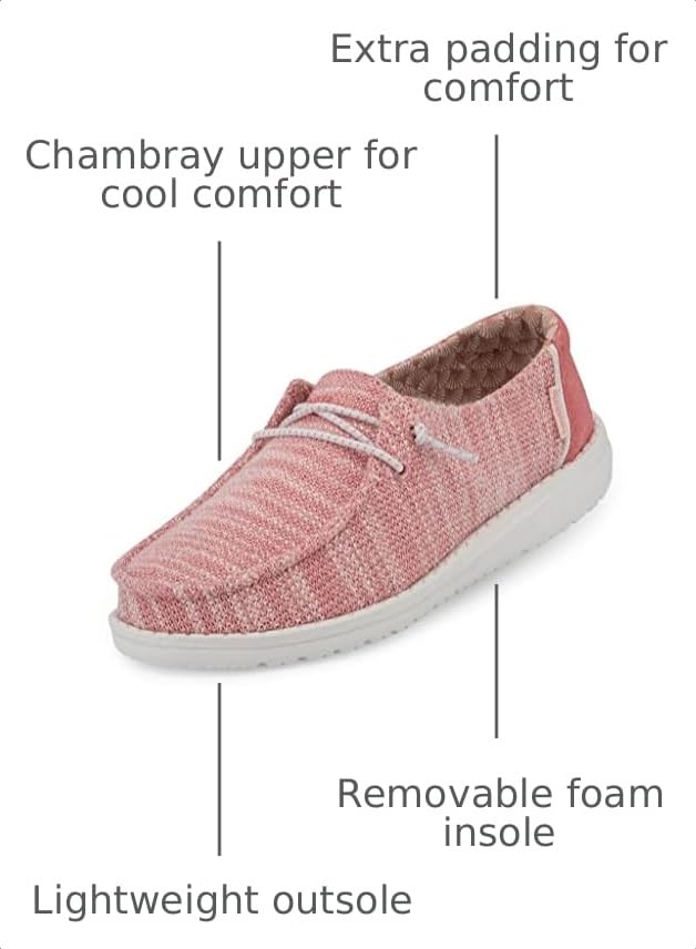 Image of HEYDUDE Girl's Wendy Youth Stretch Multi Colors | Girl's Shoes | Girl's Lace Up Loafers | Comfortable & Light-Weight