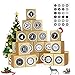 Calendrier de l'Avent Boites,Calendrier de l'avent 2021 à remplir soi-même,Calendrier Noel Boîte Calendrier de l'avent a Remplir,avec 24 Numérique Autocollants,Décoration Cadeau de Noël (Or)