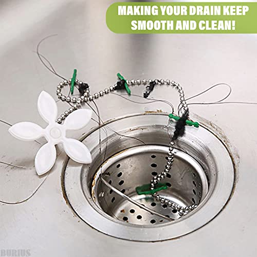 6Pcs Shower Hair Drain Catcher - Flower Shower Hair Catcher Shower Drain Hair Catcher - Disposable Hair Catchers For Shower Chain Drain Protector Hook For Kitchen, Bathtub, Toilet Hair Clog Stopper #TOP5