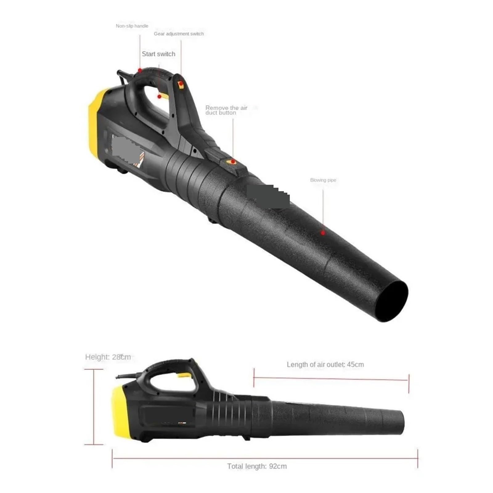 Soffianti Soffiatore elettrico for neve Soffiatore for foglie Soffiatore industriale ad alta potenza Soffiatore for foglie da giardino Regolazione a 6 marce