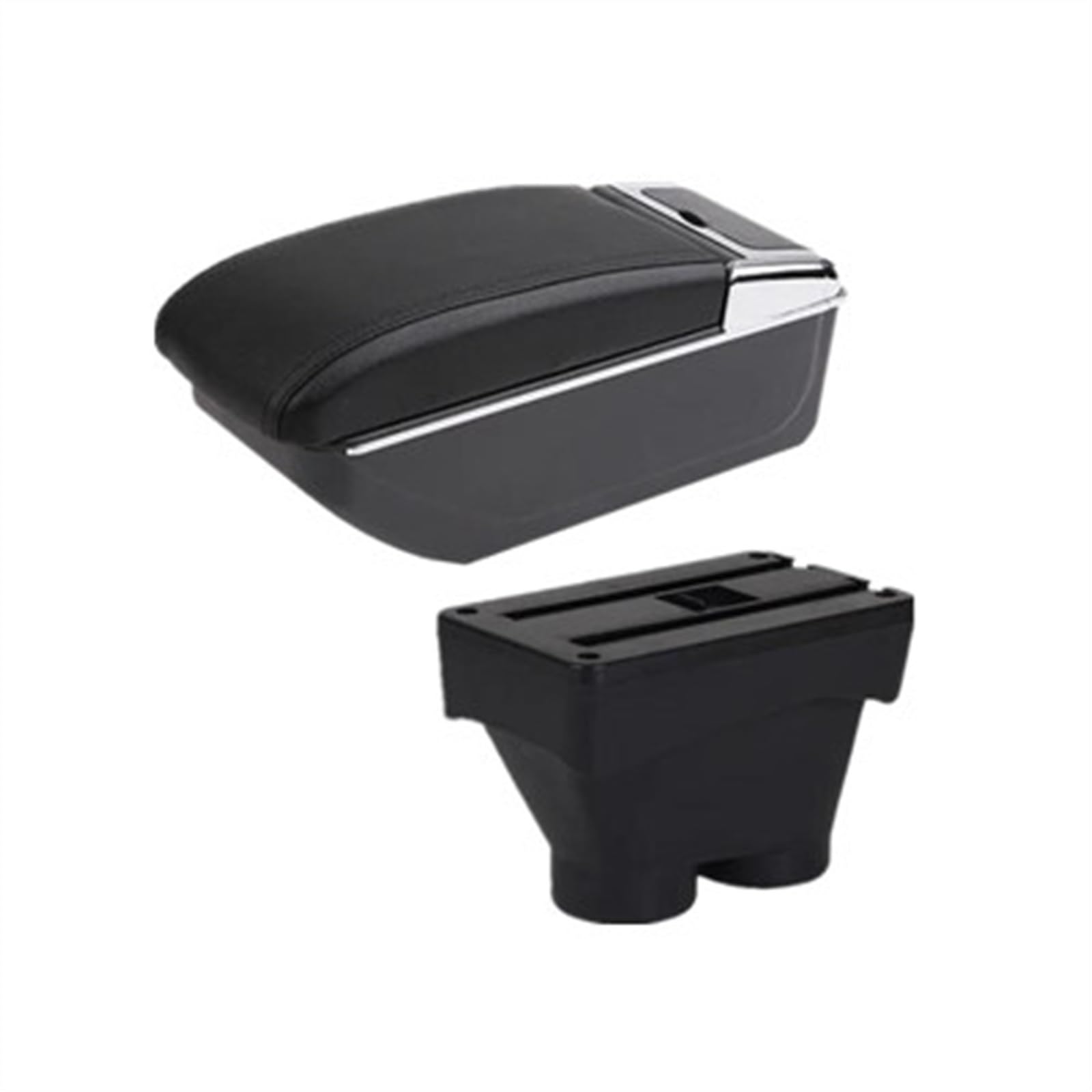 NMJLQW Storage Rack Car Interior Accessories Center Console Storage Box Multifunctional Armrest Storage Box For 208 2012-2018(B black line)