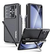 Nillkin Samsung Galaxy Z Fold 5 Case with S Pen Holder & Hinge Protection [Hidden Kickstand] [Sli...