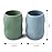 PandaEar 2 Pack100% Tiny Silicone Drinking Training Cup for Baby and Toddler (Blue/Green)