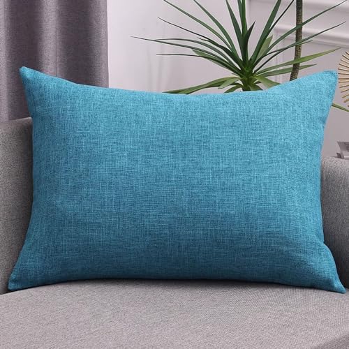 Fundas De Almohada 50x70,Fundas De Cojín Con Cremallera Fundas Cojines 60x60 Para Cama - Protector De Almohada,Suave Modernas Transpirable Suave Lavable Tejido de Chenilla ( Color : Blue Green , Size