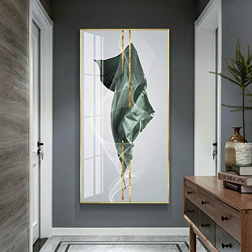 Affiche d'art mural luxe fil blanc et ligne dorée, impression moderne sur toile 60x120