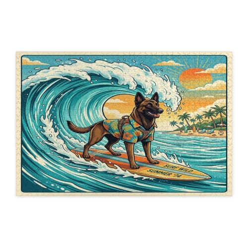 Rompecabezas de playa belga Malinois de 1000 piezas, el regalo creativo ideal para adultos 1