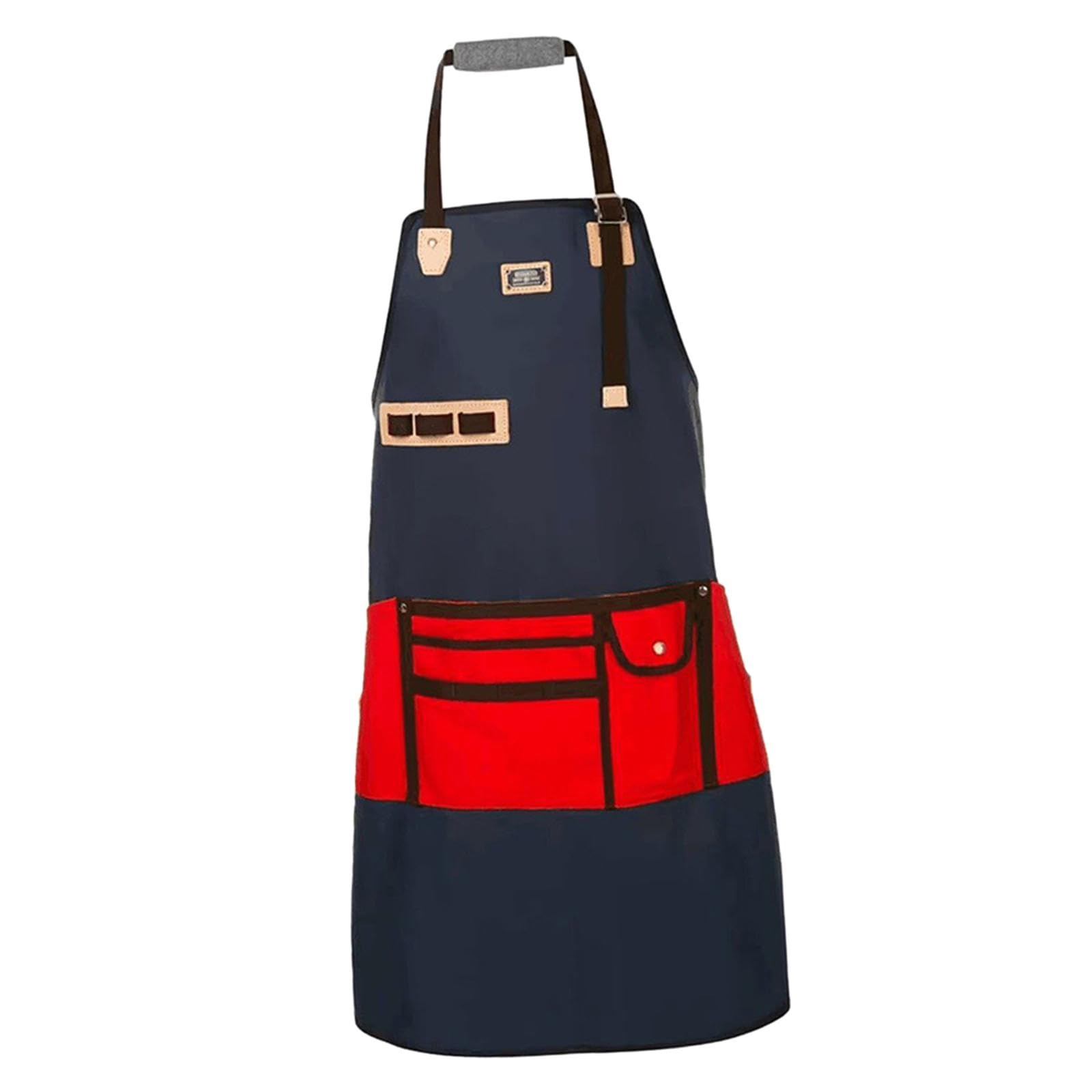 calandis ™ Hairdresser Apron Hair Stylist Apron for Dishwashing Gardening Cosmetologist Blue with red | Styling Capes & Gowns | Salon & Spa Equipment-picture-25