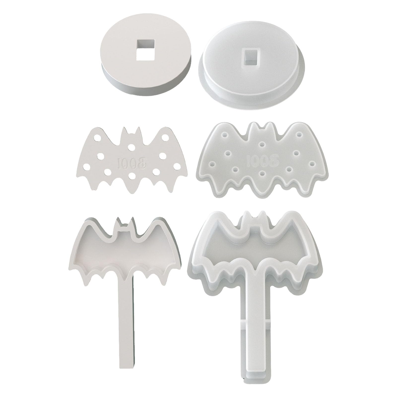 Jazuaiao Ghostly Skull Figure Silicone Molds for Making Soap Easy Demolding Halloween Theme Silicones Bat Skull Craft